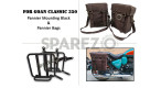 For Royal Enfield Goan Classic 350 Military Pannier Bags Coffee Brown and Mounting - SPAREZO For Royal Enfield Goan Classic 350 Military Pannier Bags Coffee Brown and Mounting - SPAREZO